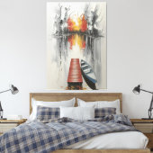 najaarsreflectiewand canvas afdruk (Insitu (Slaapkamer))