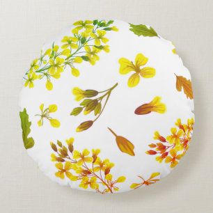 Najaarsronde Herfsten Floral Pattern Round Pillow Rond Kussen