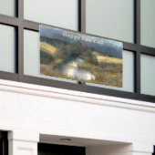 Najaarsschilderij van de waterverf spandoek (Buitenkant Gebouw)