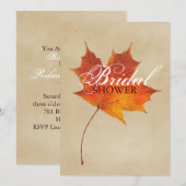 NajaarsSinaasappel Herfst in Love Leaves vrijgezel Kaart (Voorkant / Achterkant)