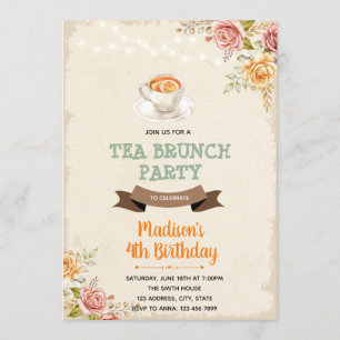 Najaarsthee en brunch party Invitation Kaart