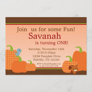 Najaarsuitnodiging - Cute Pumpkin Kaart