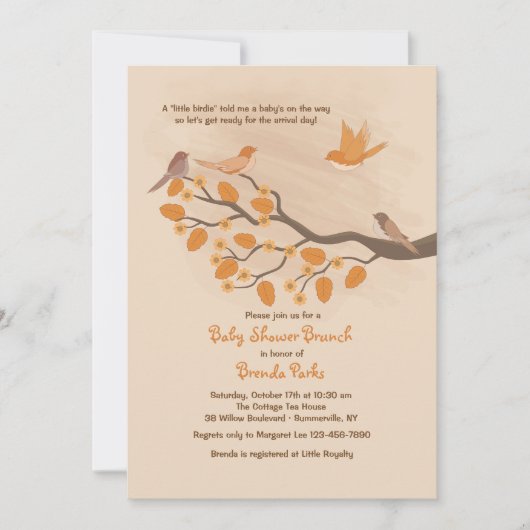 Najaarsuitnodiging inzake vogels kaart (Voorkant)