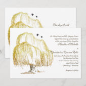Najaarsuitnodiging over de herfst Willow Tree Wedd Kaart (Voorkant / Achterkant)