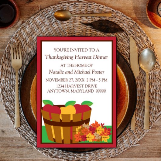 Najaarsuitnodiging van de Thanksgiving Orchard Kaart