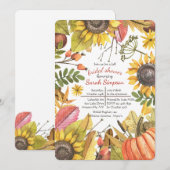 Najaarsuitnodiging voor Waterverf Kaart (Voorkant / Achterkant)