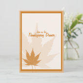 Najaarsuitnodigingen van Leaf Thanksgiving Dinner Kaart (Staand voorkant)
