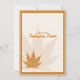 Najaarsuitnodigingen van Leaf Thanksgiving Dinner Kaart
