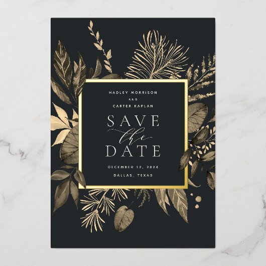 Najaarsvenster Folie Opslaan datumkaart Folie Uitnodiging (Voorkant)