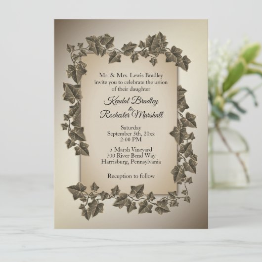 Najaarsviering bruiloft uitnodiging 5,5 x 7,5 inch (Staand voorkant)