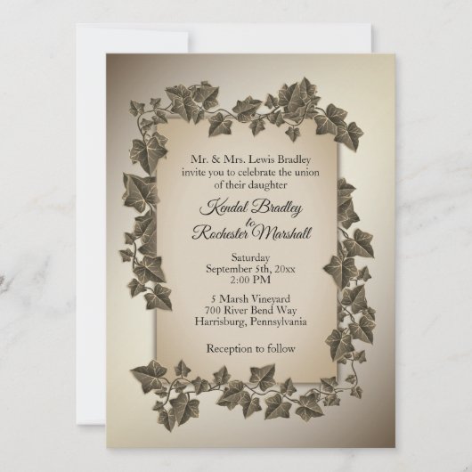 Najaarsviering bruiloft uitnodiging 5,5 x 7,5 inch (Voorkant)