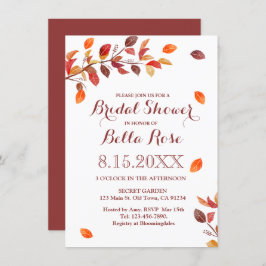 Najaarsviering Herfst Leafs Bridal Shower Invitati Kaart