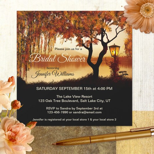 Najaarsviering Uitzicht Bridal Shower Invitation Kaart