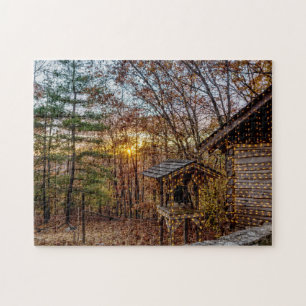 Najaarszonsondergang Bossen Legpuzzel