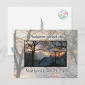 Najaarszonsondergang in Noord-Connecticut Briefkaart (Voorkant / Achterkant)