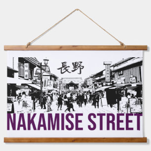 Nakamise straat hangend wandkleed