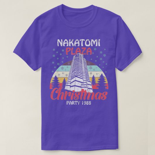 Nakatomi Plaza kerstparty 1988 Funny Xmas Vin T-shirt (Design voorkant)