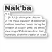 Nakba Betekenis ontwerp Nakba Definitie tekst Sticker (Voorkant)