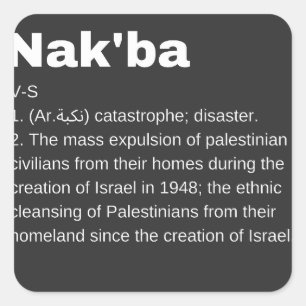 Nakba Betekenis ontwerp Nakba Definitie tekst Vierkante Sticker