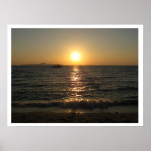 Naklua Beach Zonsondergang .. Pattaya, Chonburi, T Poster