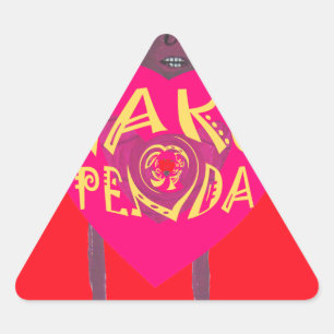 Nakupenda Love Art – Swahili Heart Design Driehoek Sticker