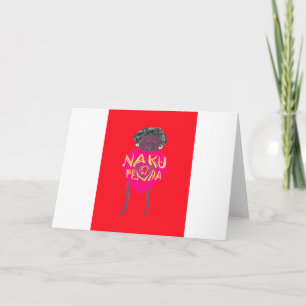 Nakupenda Love Art – Swahili Heart Design Kaart