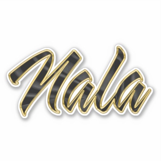 Nala black gold Lettering Aufkleber Sticker (Voorkant)