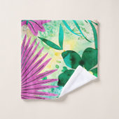 Nalani Hawaiian Tropische Garden Fuchsia Bad Handdoek (Wasdoekje)