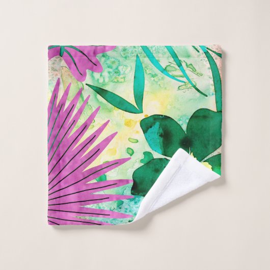 Nalani Hawaiian Tropische Garden Fuchsia Bad Handdoek (Wasdoekje)