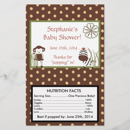 Nali Oerwoud Personalized Microwave Popcorn Wrappe Flyer (Voorkant)