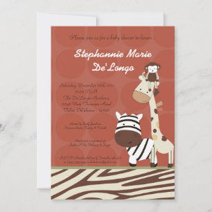 Nali Oerwoud Zoo Animal Lion Baby shower Invitatio Kaart