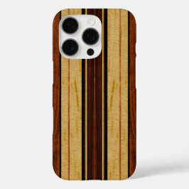 Nalu Hou Faux Koa Wood Surfboard iPhone 16 Pro Hoesje