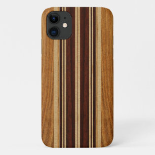 Nalu Lua Faux Koa Wood Surfboard iPhone 11 Hoesje