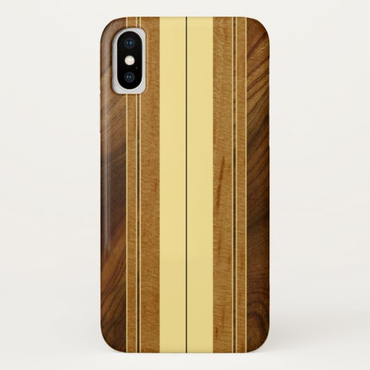 Nalu Mua Faux Koa Wood Surfboard Case-Mate iPhone Case (Achterkant)