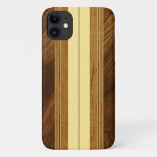 Nalu Mua Faux Koa Wood Surfboard iPhone 11 Hoesje