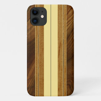 Nalu Mua Faux Koa Wood Surfboard iPhone 11 Hoesje
