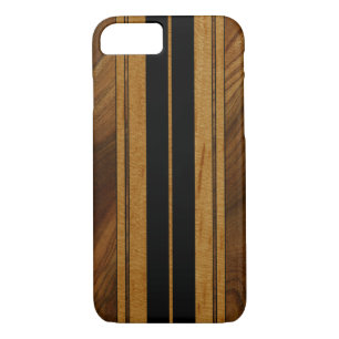 Nalu Mua Faux Koa Wood Surfboard iPhone 7 coque