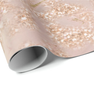 Nam Goud schitteren Roze Marmeren Wit Abstract Cadeaupapier