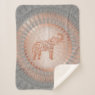 Nam Gouden Grijze Olifant Mandala toe Sherpa Deken