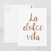 Nam gouden La Dolce Vita toe Briefkaart (Voorkant / Achterkant)