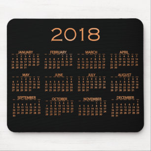 Nam het Metaal Zwarte Koper van de kalender 2018 Muismat