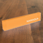 Namaqua oranje naamplaat naambordje (Zijkant)
