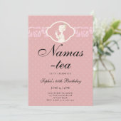 Namas-Tea Schattige Roze Blush 40ste Verjaardags T Kaart (Staand voorkant)