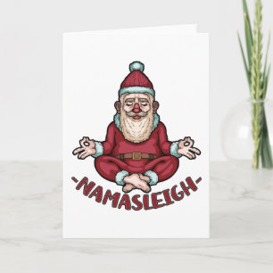 Namasleigh Grappige Kerstman Yoga Mediteren Kerstm Kaart