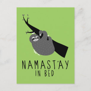 namast 'ay in bed luiaard briefkaart