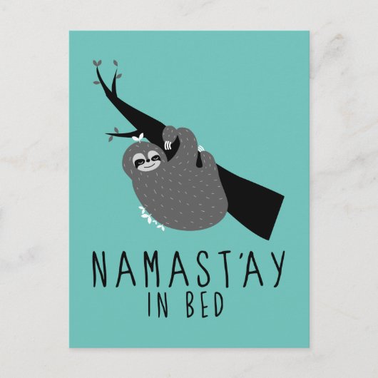 namast 'ay in bed luiaard briefkaart (Voorkant)