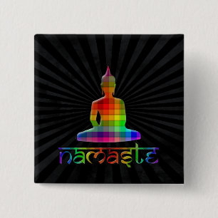 namast vierkante button 5,1 cm