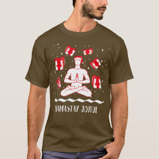 Namastay Joyful Grappige Yoga Kerstmis Tshirt Vaka