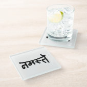Namaste (न स् ते) - Devanagari Script Glazen Onderzetter (Schuin)