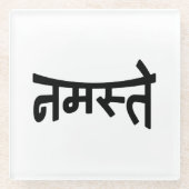 Namaste (न स् ते) - Devanagari Script Glazen Onderzetter (Voorkant)
